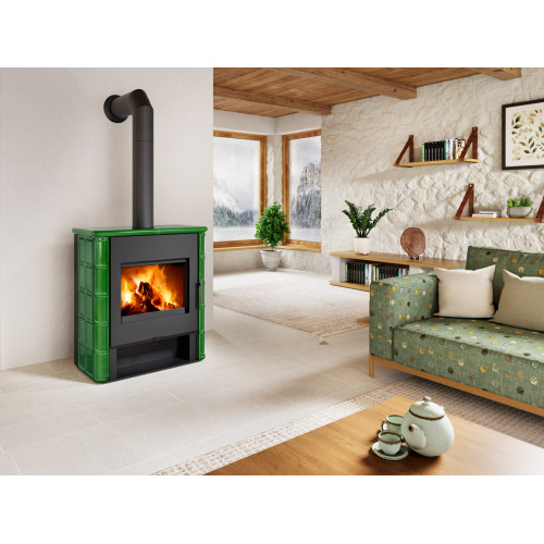 Kamīnkrāsnis TELDE keramika lauku stilā