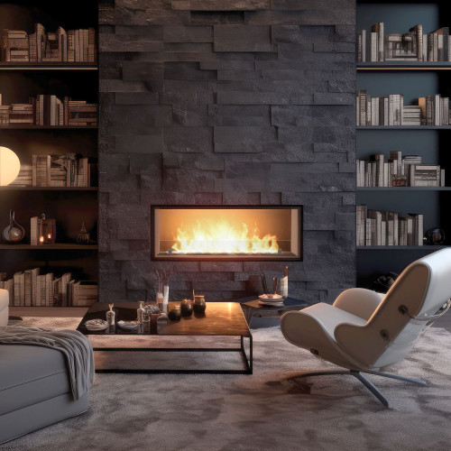 Biokamīns Slim Black 1000