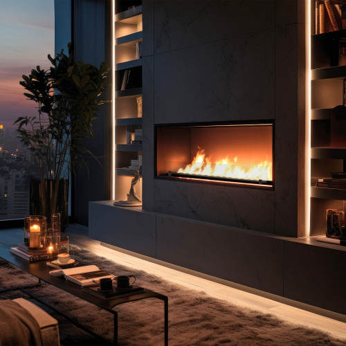 Biokamīns Slim Black 1200