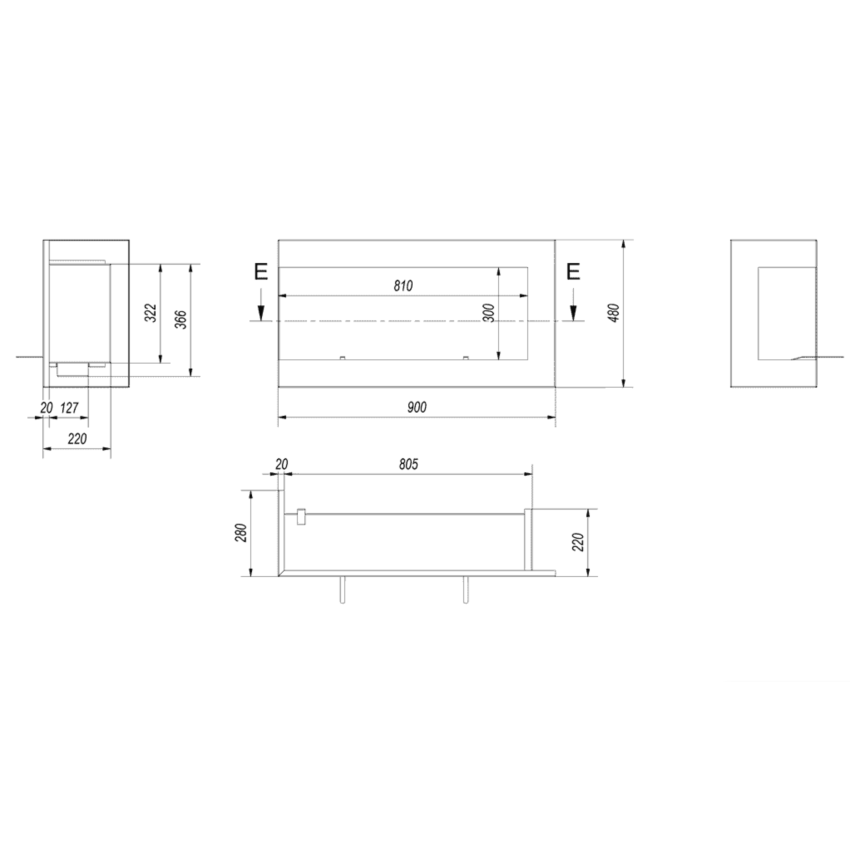 Biokamīns DELTA 900 (kreisais) Biokamīns DELTA 900 (kreisais)