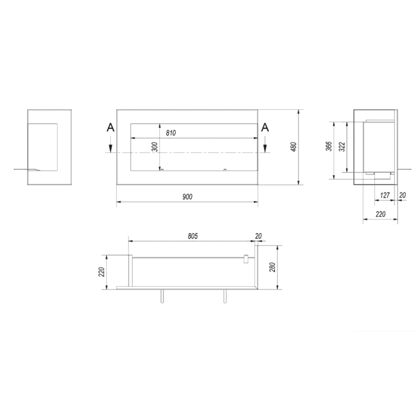 Biokamīns DELTA 900 (labais) Biokamīns DELTA 900 (labais)