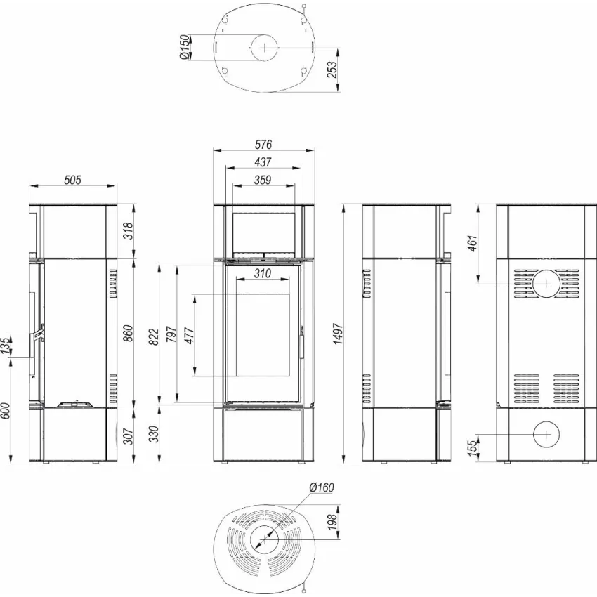 Kamīnkrāsns Home Orbis Extento F