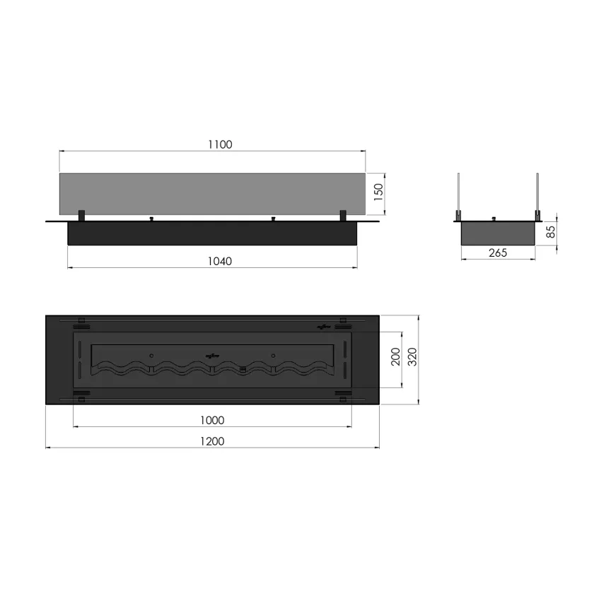 Konteiners Insert Black 1200