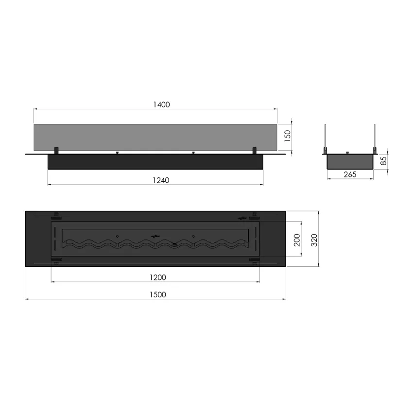 Konteiners Insert Black 1500
