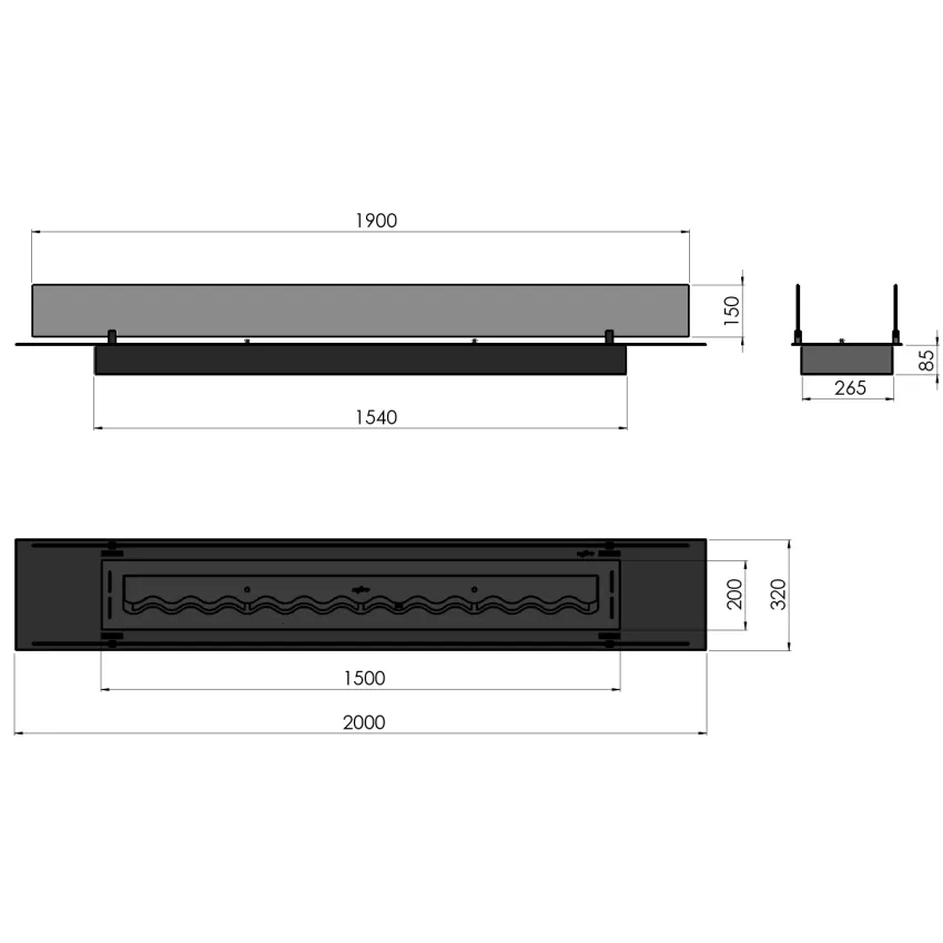 Konteiners Insert Black 2000