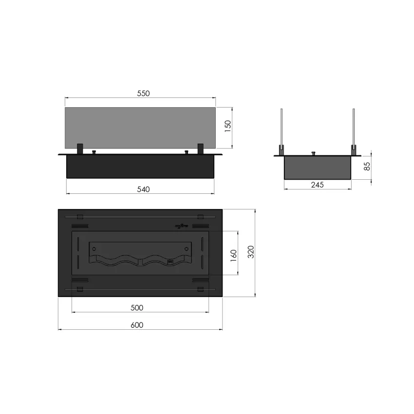 Konteiners Insert Black 600