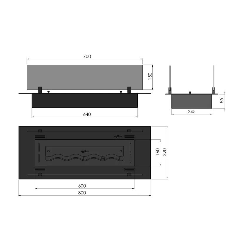 Konteiners Insert Black 800